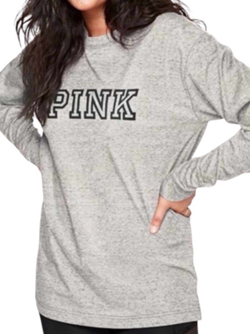 PINK Gray Campus Long Sleeve